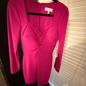 Stellah Vibrant Pink Long Sleeve Dress